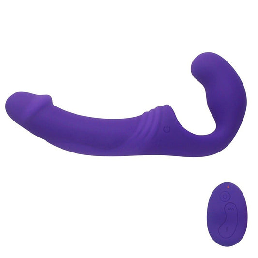 Aphrodisia Double Rider Remote Control Strapless Strap-On Dildo Vibrator - Purple