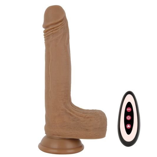 MD KingKong Remote Control Vibrating Dildo / Auto-Heating & Thrusting 19.5cm