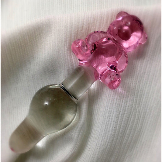 12.5cm Crystal Glass Anal Plug - Bear Cone
