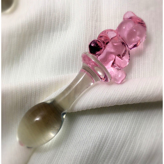 12.5cm Crystal Glass Anal Plug - Bear Round