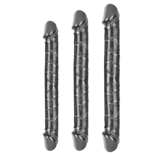DY Crystal Double Penetration Dildo - Black with 3 Size Options