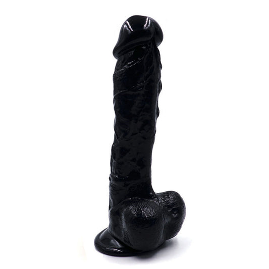 MD Stallion 23cm Heavy Crystal Realistic Dildo - Black