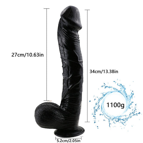 MD 13.38" Giant Realistic Dildo - Black MD 13.38" Giant Realistic Dildo - Black