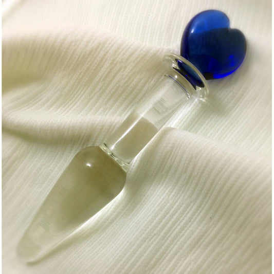 13.5cm Crystal Glass Anal Plug - Elegant Blue Design