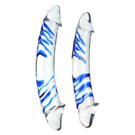 XL Huge Crystal Glass Double Ended Dildo Anal Plug - 2 Size
