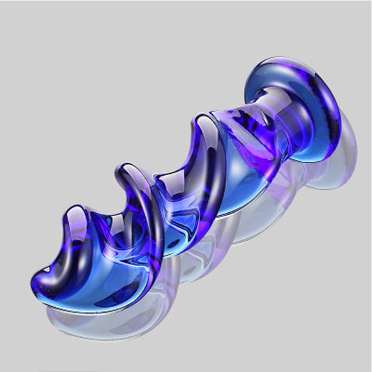 Blue Elves Crystal Glass Anal Plug - Threaded Edition