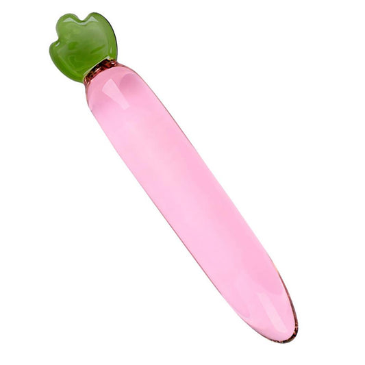 Crystal Glass Pink Carrot Crystal Anal Plug Dildo