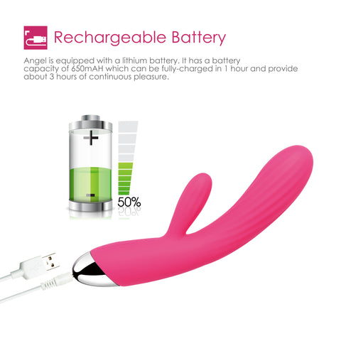 SVAKOM Angel Flexible Intelligent Warming Rabbit Vibrator - Rose SVAKOM Angel Flexible Intelligent Warming Rabbit Vibrator - Rose
