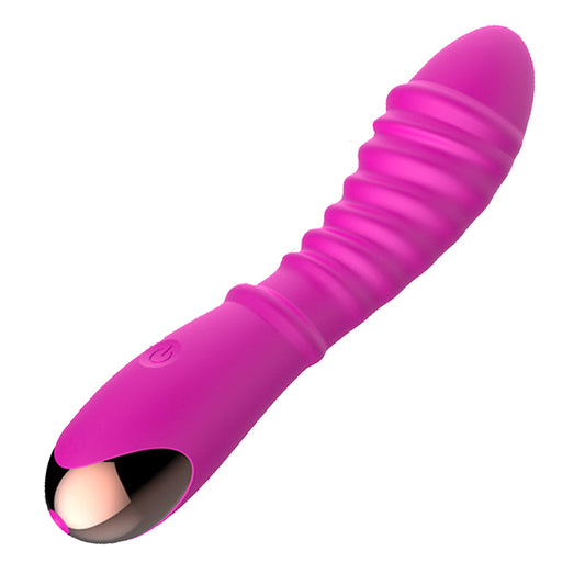 JRL Ribbed 20 Speeds G-Spot Vibrator - Rose