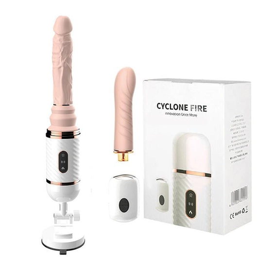 DIBE Cyclone Fire Remote Control Auto Heating Telescopic Sex Machine Kit