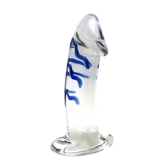 XL Threaded Crystal Glass Realistic Dildo