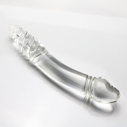 Crystal Glass Dildo Dong / Anal Plug Double Ended 22cm