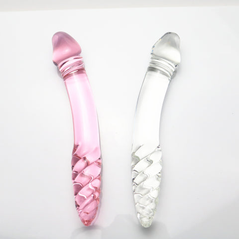 Crystal Glass Dildo Dong / Anal Plug Double Ended 22cm