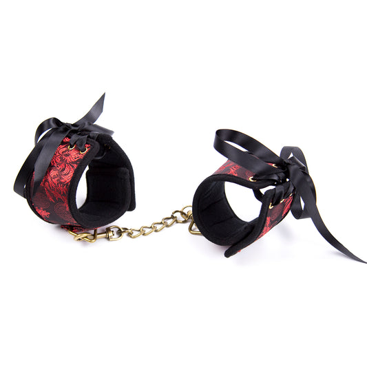 BDSM Fetish Bondage Restraint Set - Handcuffs, Ankle Cuffs & Wrist Cuffs