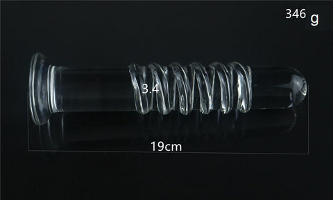 Threaded Pillar Glass Dildo / Anal Plug - S/M/L