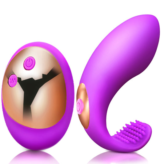 MN Remote Control Wearable Bullet Vibrator - Ribbed Purple
