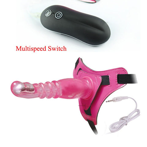 Aphrodisia - 8" Vibrating Strap On Dildo Harness Kit - Pink