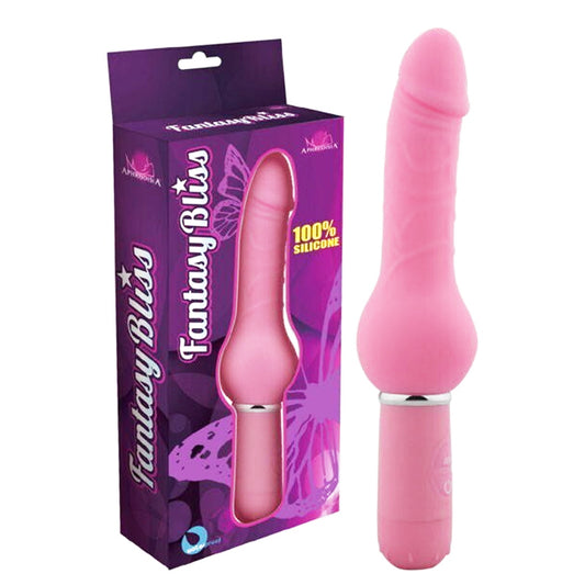 Aphrodisia Fantasy Bliss Curvy Dildo Vibrator - Pink