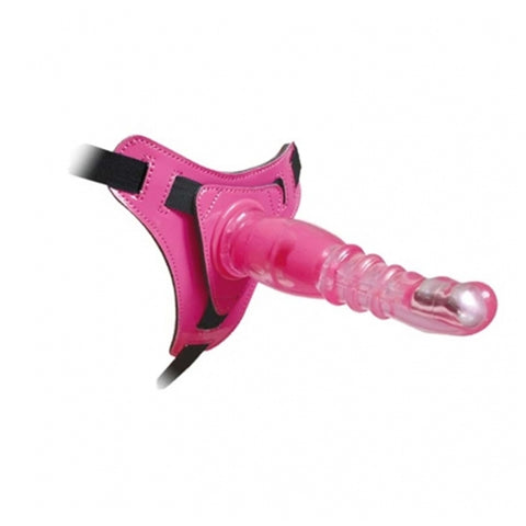 Aphrodisia - 8" Vibrating Strap On Dildo Harness Kit - Pink