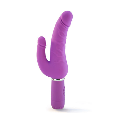 Aphrodisia Levina Double Penis Penetration Realistic Dildo Rabbit Vibrator - Purple