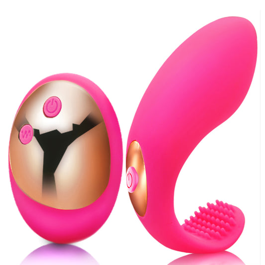 MN Remote Control Wearable Ribbed Bullet Vibrator - Rose Design