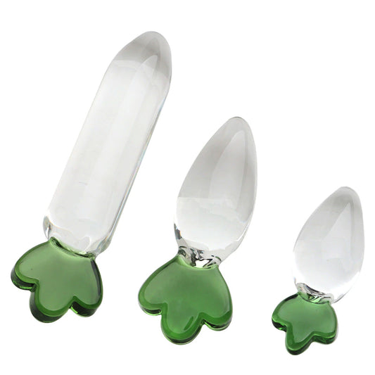 Cute Radish Glass Anal Plugs - Small, Medium, Large Sizes