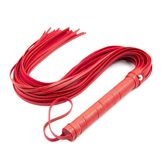70cm Red Faux Leather Tassel Flogger - Beginner Bondage Whip