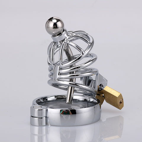 RY Stainless Steel Cock Penis Cage Male Chastity Cage Kit with Urethra / Short Edition / 3 Size RY Stainless Steel Cock Penis Cage Male Chastity Cage Kit with Urethra / Short Edition / 3 Size
