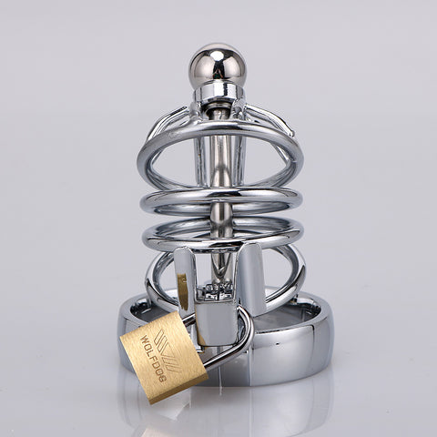 RY Stainless Steel Cock Penis Cage Male Chastity Cage Kit with Urethra / Short Edition / 3 Size RY Stainless Steel Cock Penis Cage Male Chastity Cage Kit with Urethra / Short Edition / 3 Size