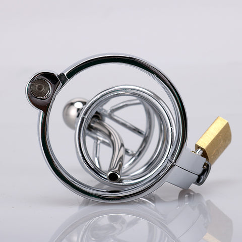 RY Stainless Steel Cock Penis Cage Male Chastity Cage Kit with Urethra / Short Edition / 3 Size