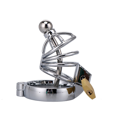 RY Stainless Steel Cock Penis Cage Male Chastity Cage Kit with Urethra / Short Edition / 3 Size