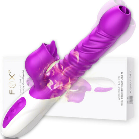 FOX T10 Thrusting Dildo Rabbit Vibrator Auto Heating Edition FOX T10 Thrusting Dildo Rabbit Vibrator Auto Heating Edition