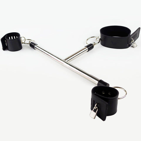 Spreader Bar Neck Wrist T Collar Handcuff BDSM Restraint