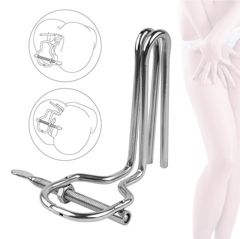 BDSM Premium Metal Speculum Anal Plug Dilator / Hollow Vagina Extender