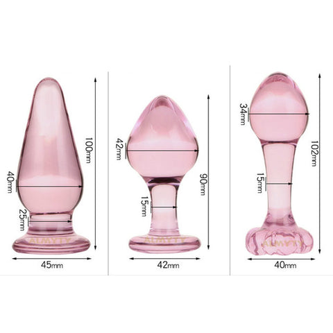 Pink Wearable Crystal Glass Butt Plug & Anal Beads Set - 6 Unique Shapes for Sensual Play Pink Wearable Crystal Glass Butt Plug & Anal Beads Set - 6 Unique Shapes for Sensual Play