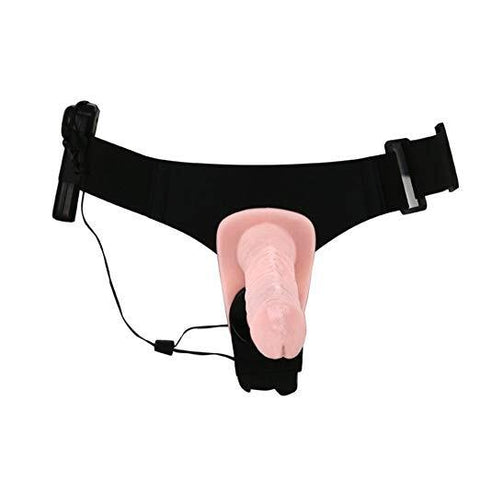 BAILE Double Vibrating Lesbian Strap-on Dildo with Harness- Nude BAILE Double Vibrating Lesbian Strap-on Dildo with Harness- Nude
