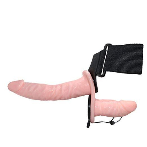 BAILE Double Vibrating Lesbian Strap-on Dildo with Harness- Nude BAILE Double Vibrating Lesbian Strap-on Dildo with Harness- Nude