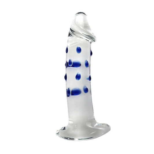 XL Beaded Crystal Glass Realistic Dildo