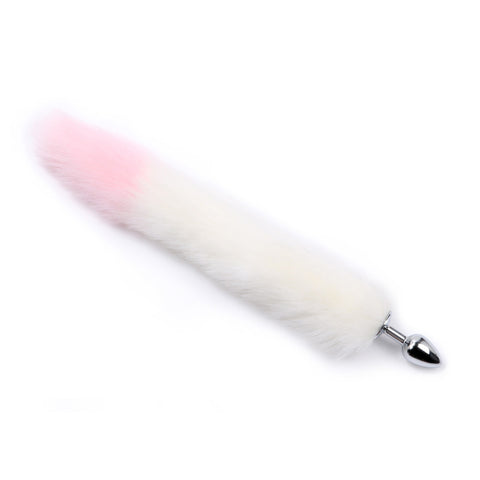 RY Cosplay Stainless Steel Fox Tail Anal Plug / Butt Plug - Pink-White RY Cosplay Stainless Steel Fox Tail Anal Plug / Butt Plug - Pink-White