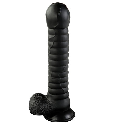 MD Giant Heavy Ribbed Dildo - Black