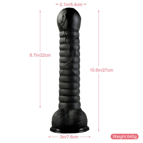 MD Giant Heavy Ribbed Dildo - Black