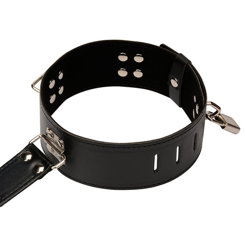 3in1 BDSM Collar & Handcuffs Binding Strap Bondage Kit - Black