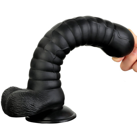 MD Giant Heavy Ribbed Dildo - Black