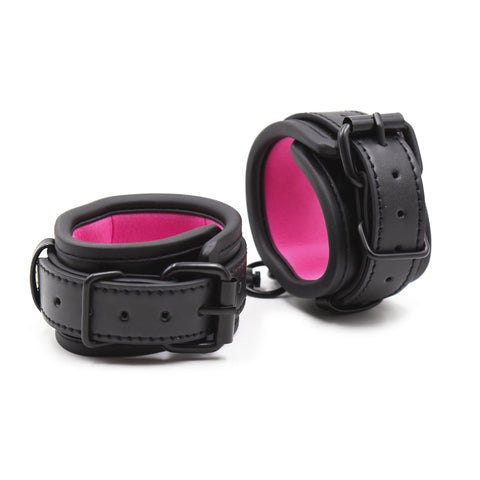 BDSM Restraint Bondage Kit Neck-to-Wrist with Leash & Eye Mask - Black&Rose