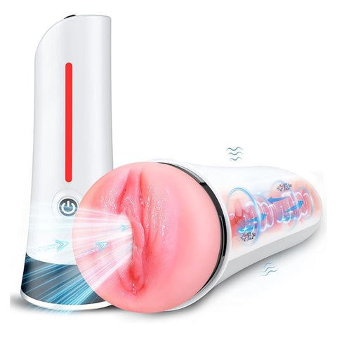 UNIMAT Realistic Pussy Vibrating Male Masturbation Cup