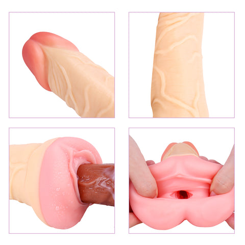 MD Saint Realistic Dildo & Pussy Masturbator - Dual-Use Lifelike Male Stroker