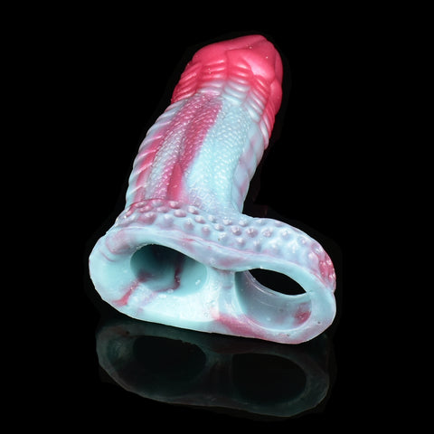 FAAK Peacock Fantasy Monster Silicone Penis Sleeve Cock Extender - 301