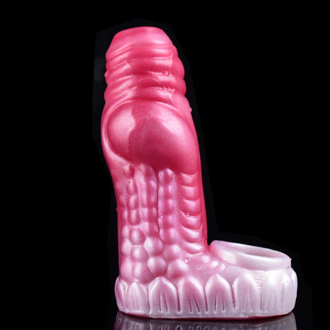 FAAK Red Dragon Fantasy Monster Silicone Penis Sleeve Cock Extender - 302