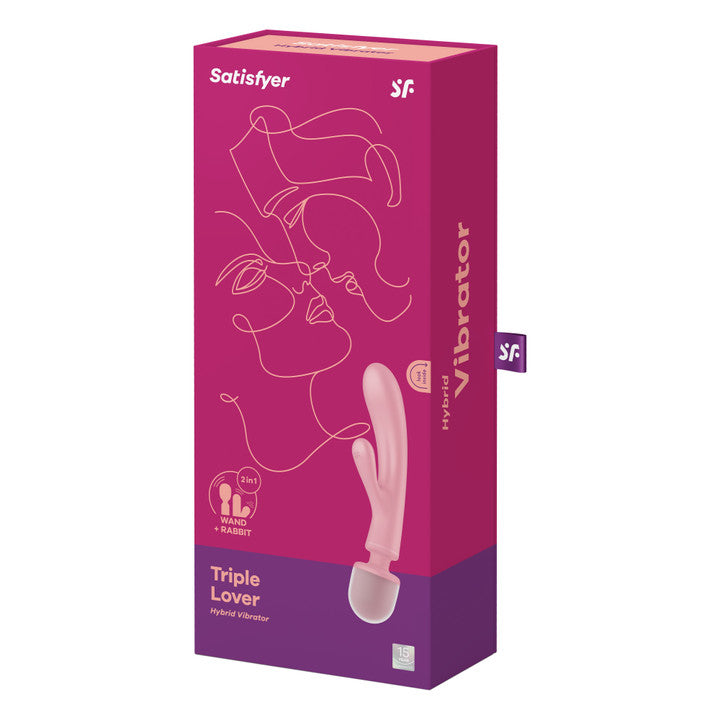 Satisfyer Triple Lover Wand & Rabbit Vibrator - Pink