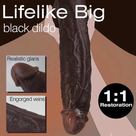 MD 10.83" XXL Big Realistic Dildo - Coffee